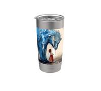 Small Girl Big Polar Bear Expressive Whimsical Mood Duality Stainless Steel Insulated Tumbler