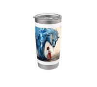 Small Girl Big Polar Bear Expressive Whimsical Mood Duality Stainless Steel Insulated Tumbler