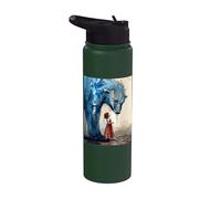 Small Girl Big Polar Bear Expressive Whimsical Mood Duality Stainless Steel Insulated Water Bottle