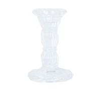 Small Glass Candlestick - Clear Moulded glass by Gisela Graham