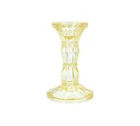 Small Glass Candlestick - Pastel Yellow by Gisela Graham