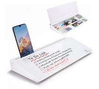 Small Glass Desktop Whiteboard Dry-Erase-Board - Computer Keyboard Stand White Board Surface Pad with Drawer, Desk Organizers with Accessories for Office, Home, School Supplies