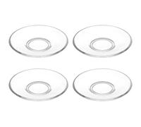 Small Glass Plates, 4Pcs Clear Glass Plates 3.5 Inch Round Small Glass Plates Washable Reusable Multi-Purpose Saucer for Tea, Dessert, Snack, Glass Plate