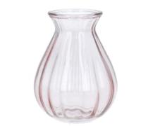 Small Glass Posy Vase 15cm - Pink ribbed design by Gisela Graham