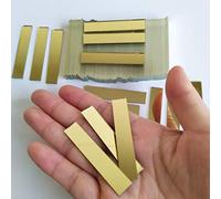 Small Glass Rectangle Craft Mirrors,Rectangle Mosaic Tiles,Glass Mirror Mosaic 100PCS (Yellow Gold, 9.5x50.8mm)