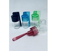 Small Glass Snuff Bottles with Folding Lid Spoon (Pack of 4)