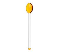 Small Glass Teaspoons, Long Handle Spoon for Home, Coffee Scoop Espresso Stirrer Glass, Crystal Clear Teaspoons Glass Espresso(Yellow)