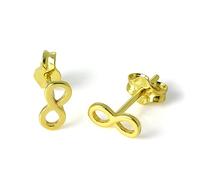 Small Gold Dipped Sterling Silver Infinity Loop Stud Earrings