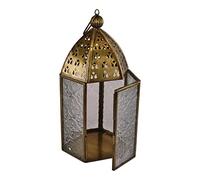 Small Gold Metal Moroccan Style Kasbah Candle Lantern