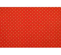 Small Gold Polka Dots Fabric 100% Cotton - Per Metre/Fat Quarter RED (Sample (10cm x 10cm), Red 48)