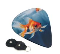 Small Goldfish Swimming In The Water Guitar Plectrums, 6 Guitar Plectrums, Double Sided Printing, For Acoustic Guitar, Bass, Ukulele, Electric Guitar (0.46 Mm 0.71 Mm 0.96 Mm)