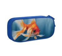 Small Goldfish Swimming in The Water Pencil Case, Zip Smooth Pencil Case, Portable Pencil Case Large School Stationery Storage Bag, Make-Up Bag