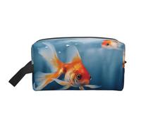 Small Goldfish Swimming in The Water Portable Large-Capacity Travel Toiletry Bag (Print Models) Waterproof Makeup Storage Bag for Men and Women for Business Trips, Fitness, Bathroom, Daily Storage