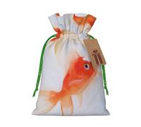 Small Goldfish Swimming In The Water Print Charming Gift Bag,Cloth Gift Bags With Drawstring,Perfect For Small Gifts And Jewelry