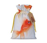 Small Goldfish Swimming In The Water Print Charming Gift Bag,Cloth Gift Bags With Drawstring,Perfect For Small Gifts And Jewelry