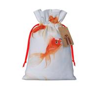 Small Goldfish Swimming In The Water Printed Drawstring Gift Bags,Various Sizes, Bulk Plastic Packaging Bags