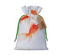 Small Goldfish Swimming In The Water Printed Drawstring Gift Bags,Various Sizes, Bulk Plastic Packaging Bags