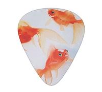 Small Goldfish Swimming In The Water Printed Guitar Picks With Organizer Storage Box 0.46 0.71 0.96 Mm Includes Thin Medium Heavy For Bass Electric Acoustic Guitars Ukulele 12 Pack
