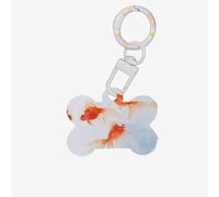 Small Goldfish Swimming in The Water Printing Bone Shaped Dog Tag Pet Id Tags,Acrylic Dog Tags Cat Tags with Ring for Dog Cat,Pendant Crafts