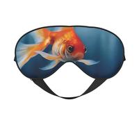 Small Goldfish Swimming in The Water Sleep Mask for Women & Men - Double-Sided Eye Mask with Adjustable Strap, Soft Silky Feel, Light-Blocking & Breathable for Travel, Nap, Shift Work, Yoga
