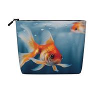 Small Goldfish Swimming in The Water Toiletry Bags for Women, Portable Travel Cosmetic Bag, Daily Organiser with Zipper