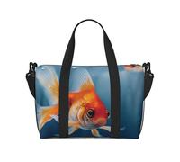 Small Goldfish Swimming in The Water Travel Tote Bag Unisex, Water-Resistant Weekend Gym Bag, Large Capacity Adjustable Shoulder Strap Travel Bag