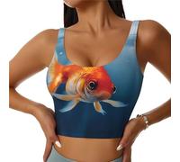 Small Goldfish Swimming In The Water Women'S Sports Vest Running Yoga Dance Workout U-Shaped Back Removable Padding