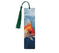 Small Goldfish Swimming in The Water Wooden Bookmark Book Lovers Tassels Crafts Accessories Reading Book Club Party