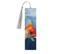 Small Goldfish Swimming in The Water Wooden Bookmark Book Lovers Tassels Crafts Accessories Reading Book Club Party