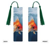 Small Goldfish Swimming in The Water Wooden Bookmark Perfect Decoration for Bookmarks Lovers Students Reading Book Club