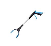Small Grabber Reacher Tool - 21" Aluminum Heavy Duty Trash Picker with Rotating Jaw Magnetic Tip Arm Extension for Reaching Lightweight and Portable for Household Use (Blue)