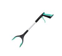 Small Grabber Reacher Tool - 21" Aluminum Heavy Duty Trash Picker with Rotating Jaw Magnetic Tip Arm Extension for Reaching Lightweight and Portable for Household Use (Green)