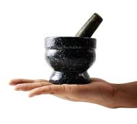 Small Granite Mortar and Pestle Set, Miniature Grinder for Herbs, Asian Spices and Seeds for Thai, Chinese, Indian Cuisine Chefs and Home Cooks - (Grey 3 in, 2 oz.)