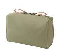 Small Green Makeup Bag, Compact Travel Cosmetic Pouch with Zipper, Waterproof Organizer for Lipsticks, Brushes, Skincare, and Daily Essentials for Women