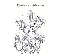 Small Grey Greetings Condolence Card - Dead Deuil Landscape - Peaceful Sunset - Flowers - Peace - Water - Lake - Grass - Made in France