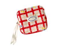 Small Grids Fruit Pattern Travel Pouches Multi Compartment Storage Makeup Bag for Toiletries Jewelry Office Supplies Creative Storage for Kids
