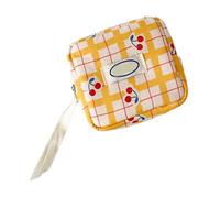 Small Grids Fruit Pattern Travel Pouches Multi Compartment Storage Makeup Bag for Toiletries Jewelry Office Supplies Pocket Sized Cosmetic Pouch
