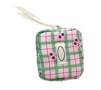 Small Grids Fruit Pattern Travel Pouches Multi Compartment Storage Makeup Bag for Toiletries Jewelry Office Supplies Pocket Sized Cosmetic Pouch