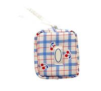 Small Grids Fruit Pattern Travel Pouches Multi Compartment Storage Makeup Bag for Toiletries Jewelry Office Supplies Pocket Sized Cosmetic Pouch