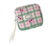 Small Grids Fruit Pattern Travel Pouches Multi Compartment Storage Makeup Bag for Toiletries Jewelry Office Supplies Creative Storage for Kids