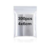 Small Grip Seal Bag 300Pcs 4x6cm Tiny Sealable Plastic Pouch Little Clear Ziplock Seed Beads Bags Reusable Transparent Polythene Pouches for Storage Beads Jewellery Food