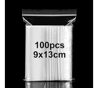 Small Grip Seal Bags 100Pcs 9x13cm Mini Sealable Plastic Bags Little Clear Ziplock Bag Reusable Transparent Polythene Pouches for Storage Beads Cookies Candies Jewellery Spice