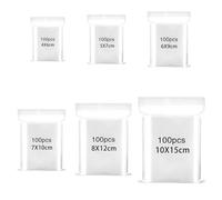 Small Grip Seal Bags 600Pcs Mini Sealable Plastic Bags Clear Ziplock Bag Reusable Tiny Transparent Polythene Pouches for Storage Beads Cookies Candies Jewellery,Size 4x6/5x7/6x9/7x10/8x12/10x15cm