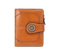 Small Group Luxury Custom Size Purse Waterproof Portable Lady Zipper Opening Type Purse Wallet for Vaccination Card (Brown, One Size)