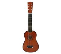 Small Guitar 21 Inch Ukulele 6 String Instrument Learning With Pick(Color:Brown)