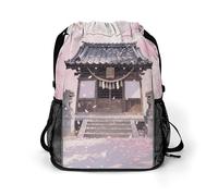 Small Gym Bag Cherry Blossom Forest Printed Drawstring Gym Bag for Men Lightweight Waterproof Drawstring Backpack for Women with Shoe Compartment for Travel Tourism Work and Fitness