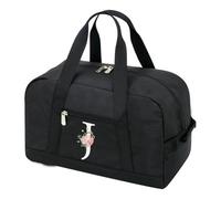 Small Gym Bag for Women Letter Style Small Duffle Bag for Travel Sport Carry on Bag-Black(Letter J)