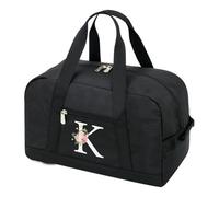 Small Gym Bag for Women Letter Style Small Duffle Bag for Travel Sport Carry on Bag-Black(Letter K)