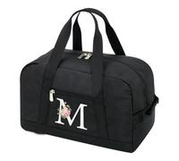 Small Gym Bag for Women Letter Style Small Duffle Bag for Travel Sport Carry on Bag-Black(Letter M)