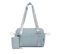 Small Gym Bag for Women Quilted Mini Tote with Wet Compartment and Coin Purse, Cute Duffle Bag for Girls Workout Sport Travel, Light Blue, S